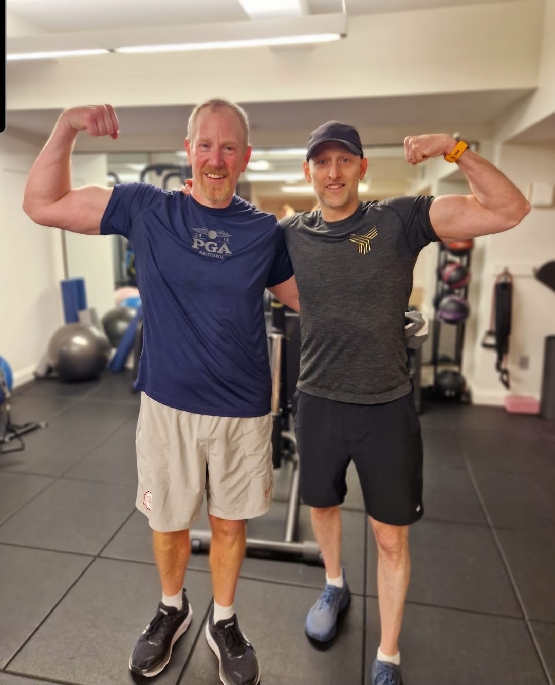Pete Gaffney with client Matt Greenblatt after a session